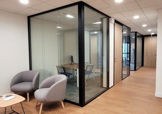 Image Cloisons modulaires – Bureaux AMARRIS à Mellac (29)