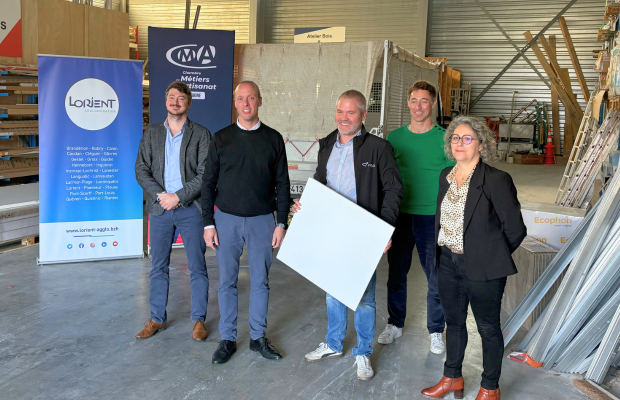Gautier Helly, directeur territorial - direction 56 de la CMA Bretagne, Julien Marsac, Johann Duroc, Guillaume Cornu et Annick Guillet